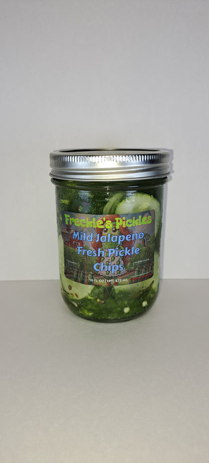 Mild Jalapeno Pickles 16oz Full Pint Jar