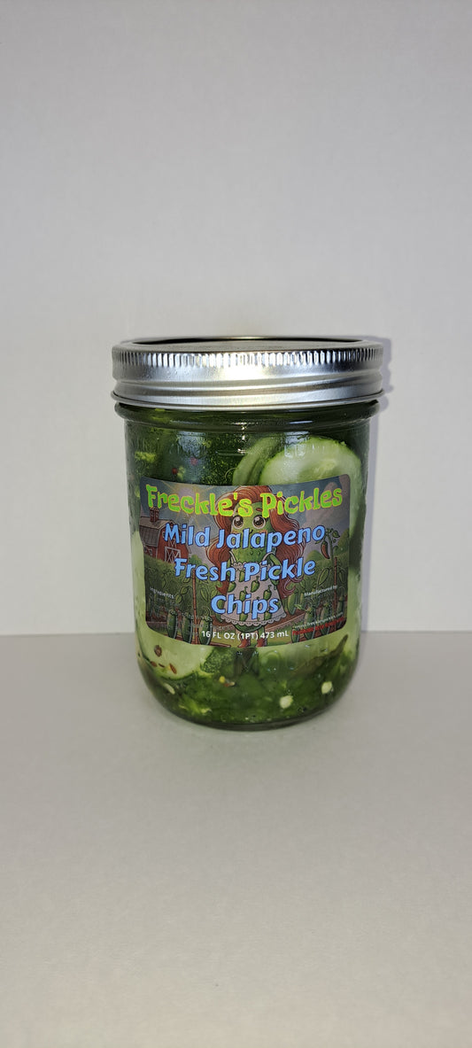 Mild Jalapeno Pickles 16oz Full Pint Jar